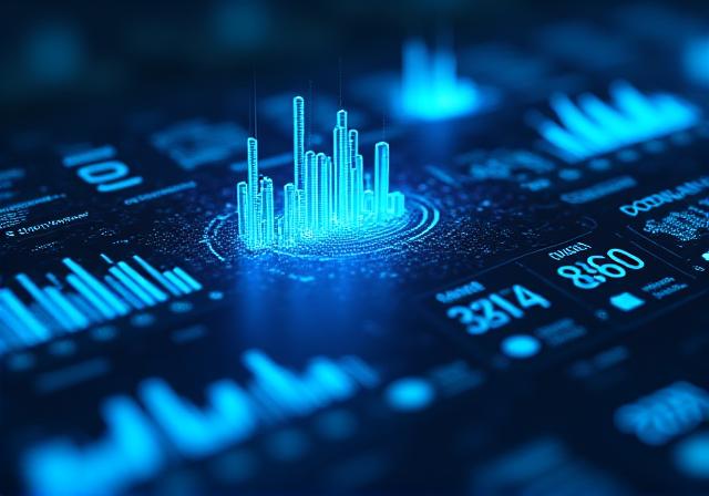 Futuristic AI Dashboard with Data Visualization