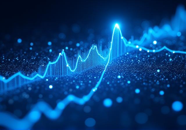 Data visualization showing predictive growth curves and AI neural networks
