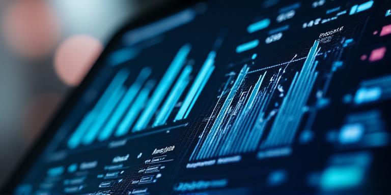 Modern dashboard showing financial graphs and AI predictions